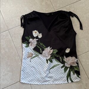 Ted Baker Black and White Floral Blouse